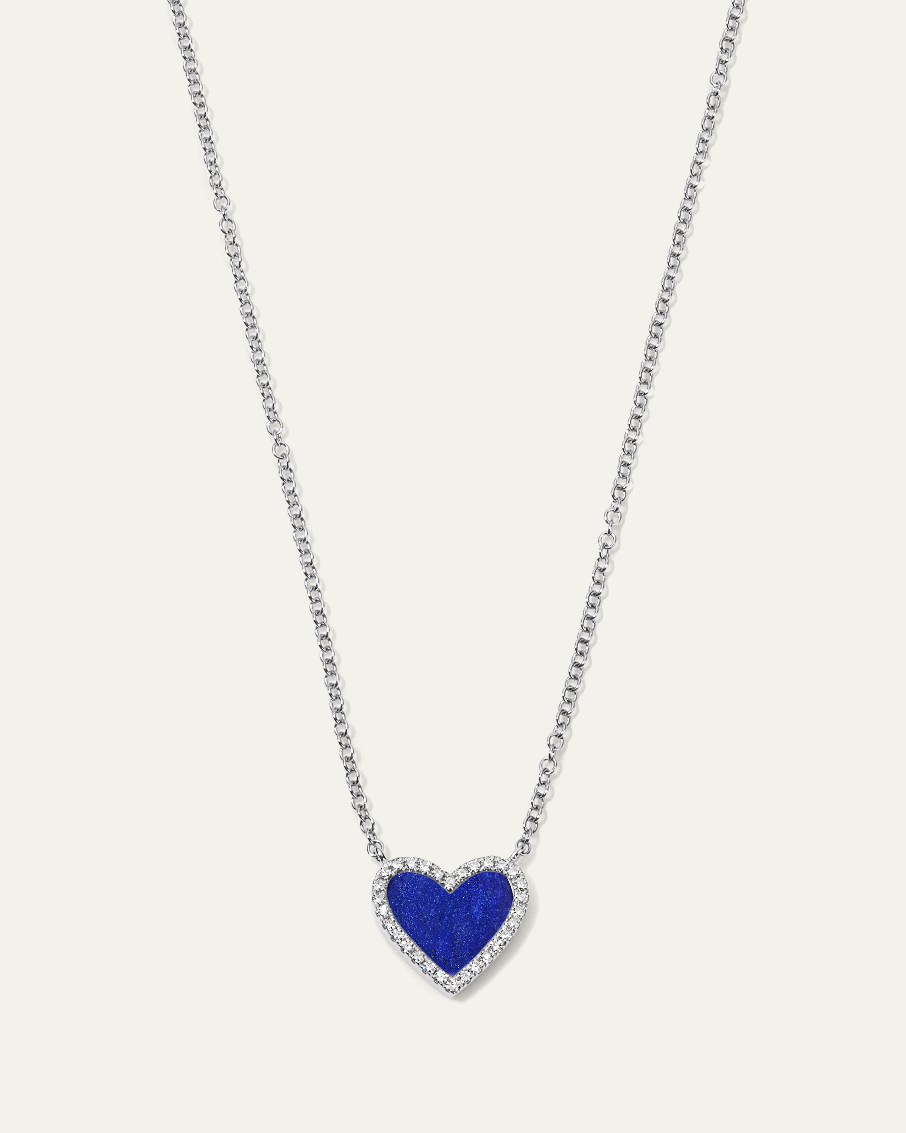The My Heart Lapis Diamond Necklace