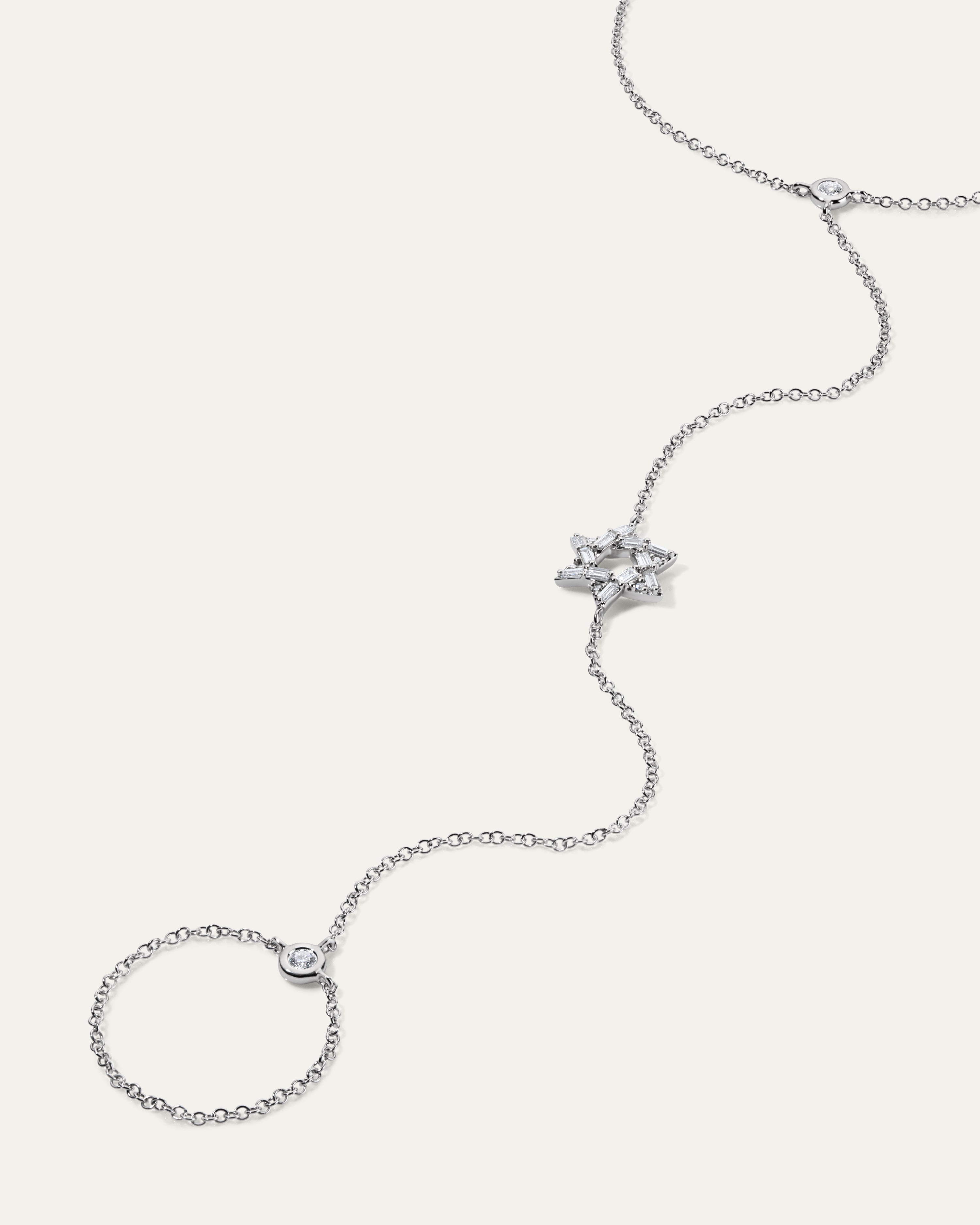 The Star of David Diamond Hand Chain