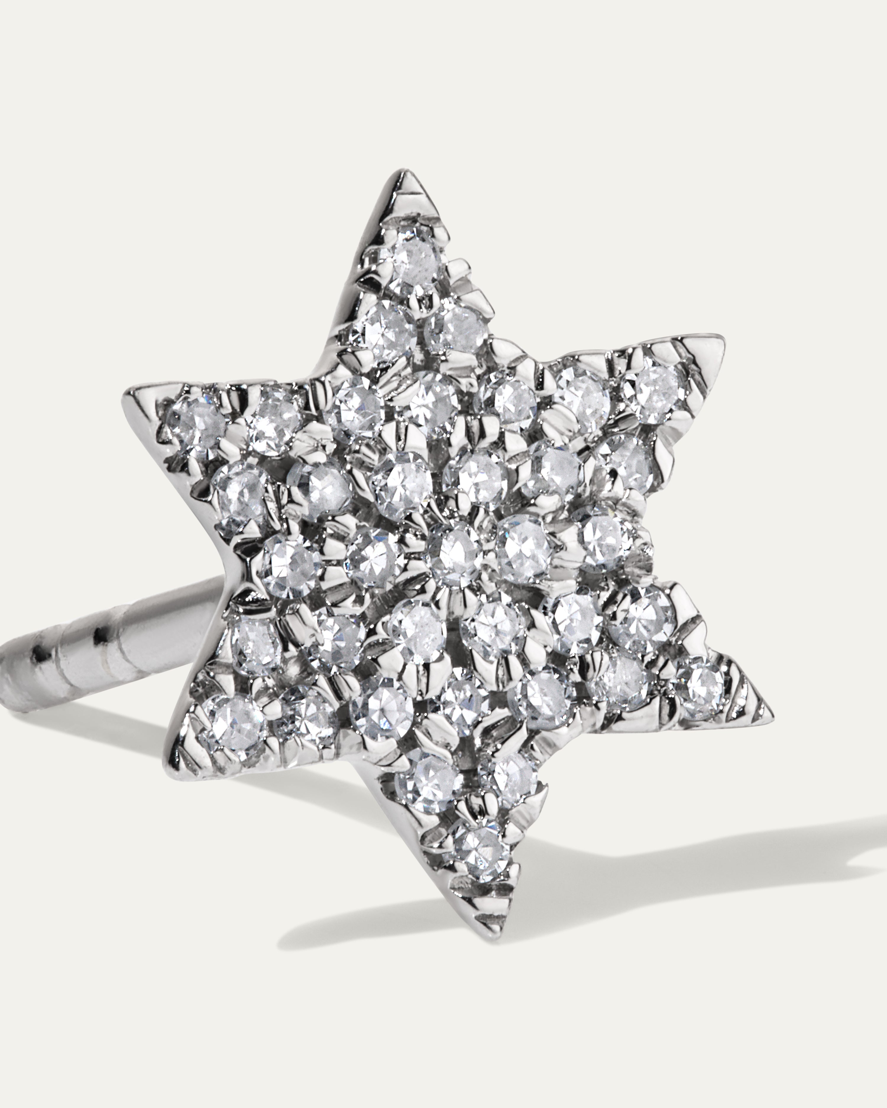 Star of David Pavé Diamond Cluster Stud Earrings