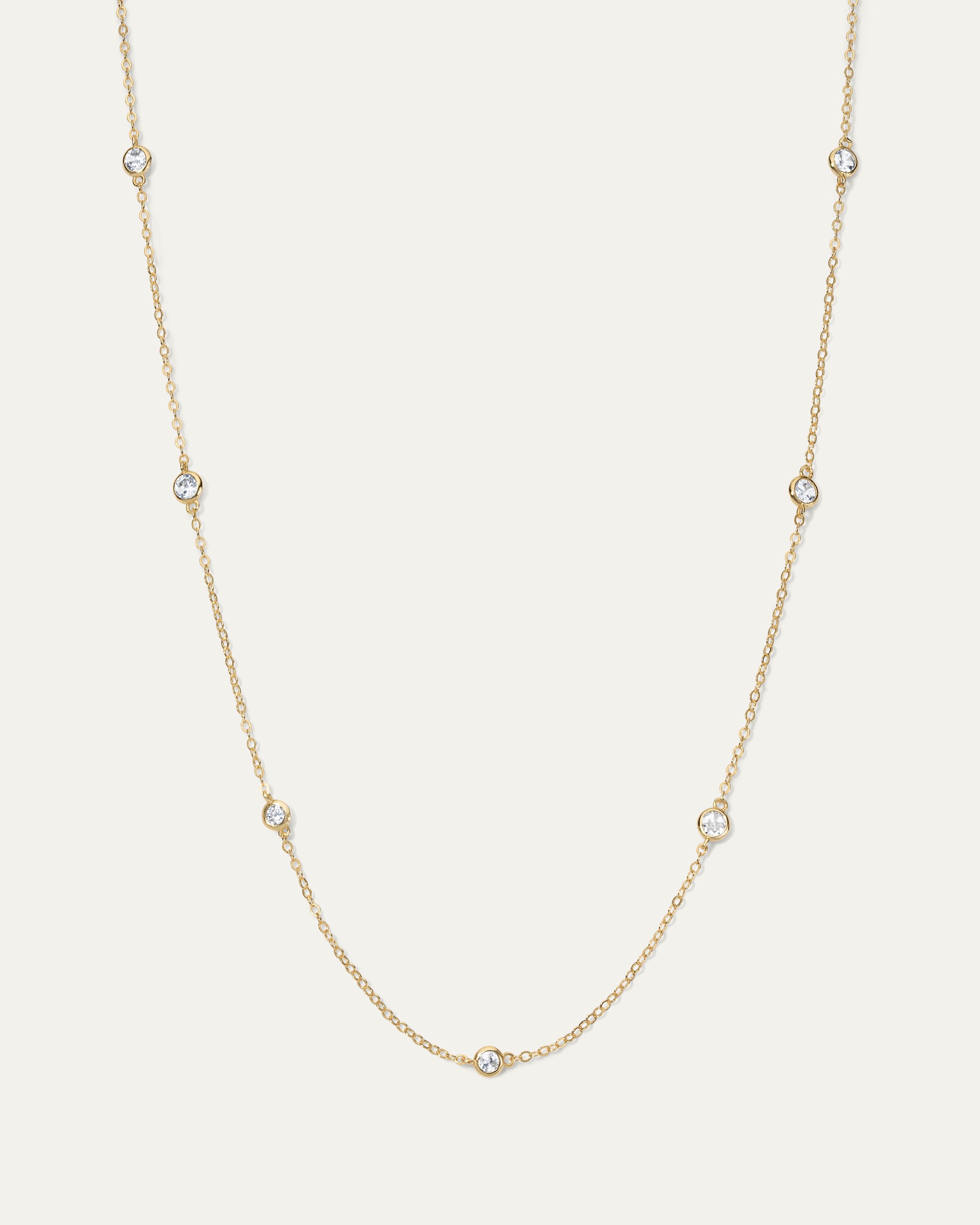 Jane Everyday™ Diamond Bezel Station Necklace