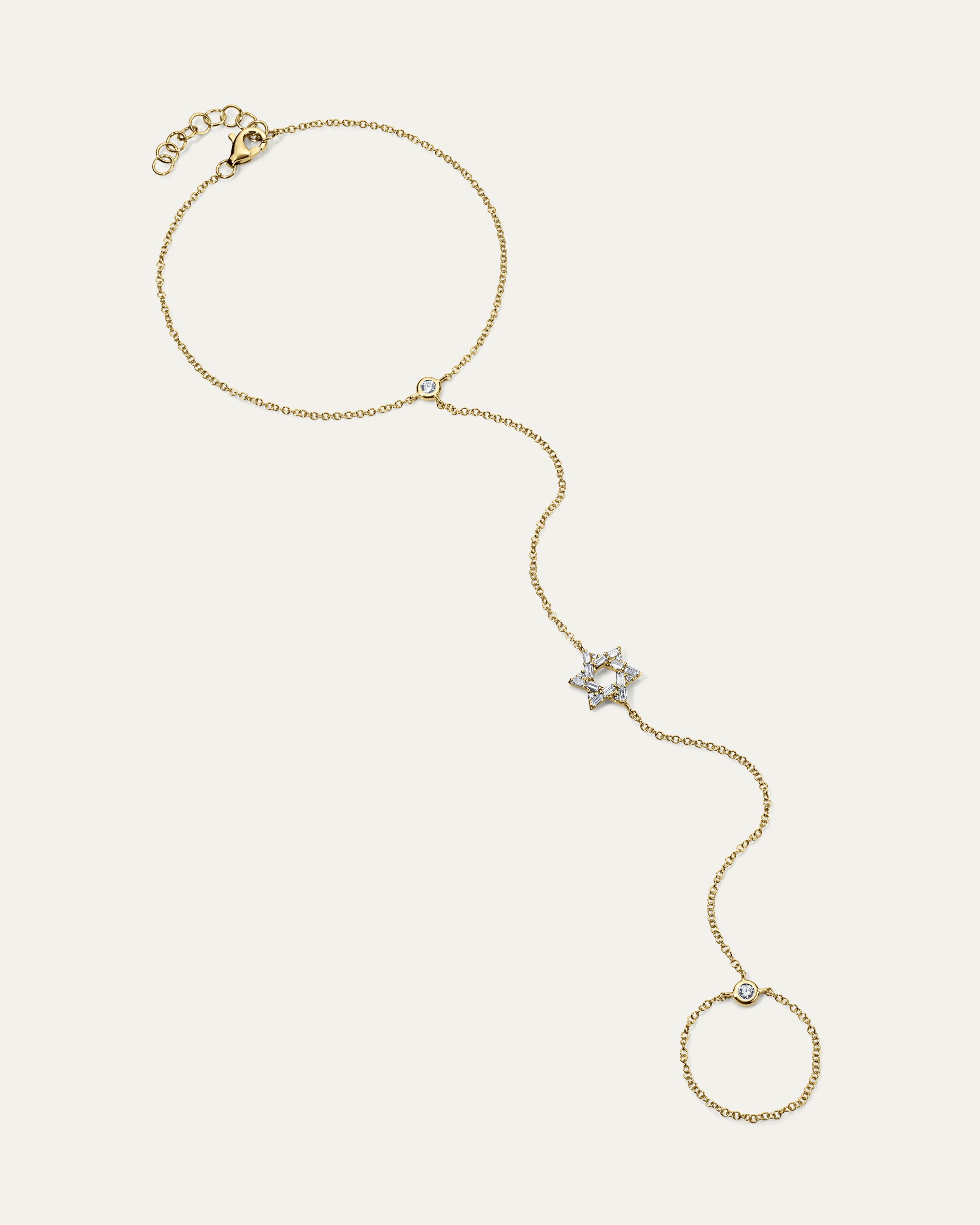 The Star of David Diamond Hand Chain