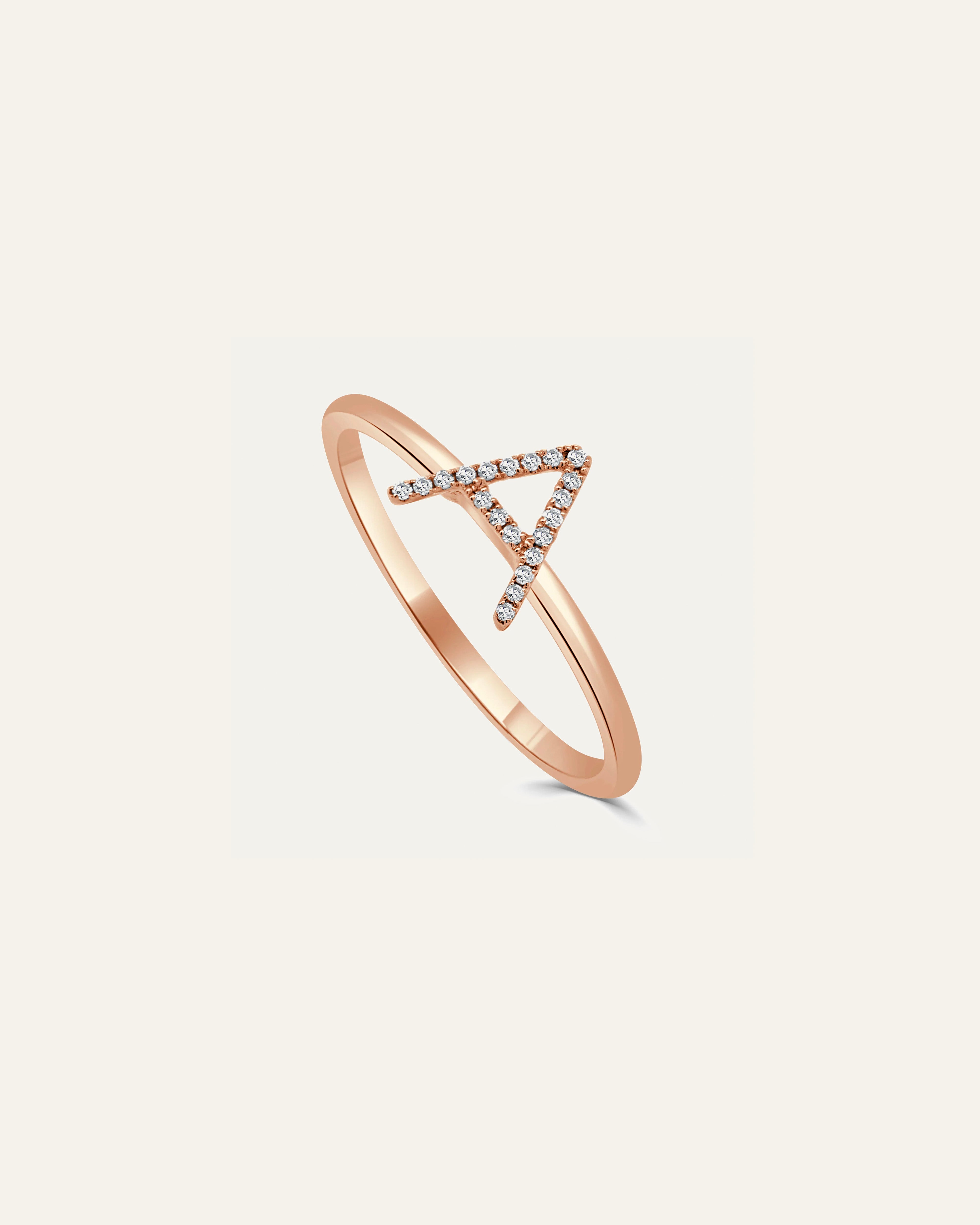 All Me Pavé Diamond Initial Ring