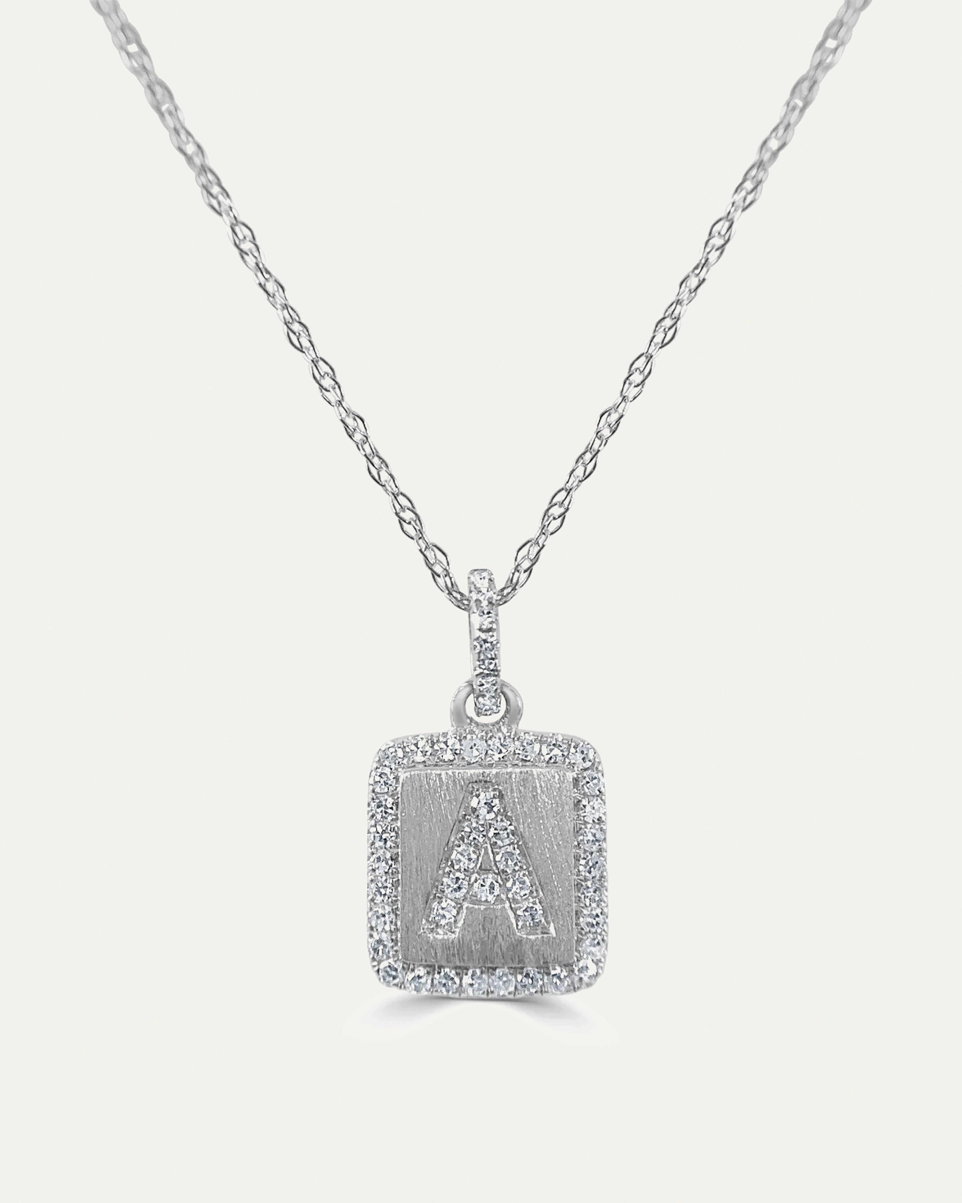 The Diamond Initial Tag Necklace